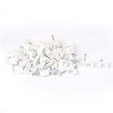 uxcell　サークル　ネイル　クリップ　8mm直径　エレクトロニクス　ケーブル　ホワイト　プラスチック　68本入り