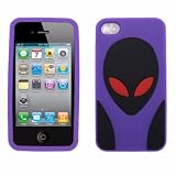 ALIEN E.T. ET Silicone Skin Case Cover (PURPLE) for Apple iPhone 4S / 4G / 4 8GB 16GB 32GB 64GB (Fits any carrier AT&T, VERIZON AND SPRINT)+ Free WirelessGeeks247 Detachable Neck Strap / Lanyard