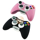2 Pack of Soft Silicone Skin Case (Black / Pink) for Microsoft Xbox 360 Controller