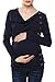 Arshiner Womens Cowl Neck Long Sleeve Maternity Nursing Tunic Blouse, Medium, Dark Blue