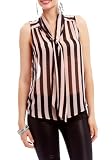 2B Chiffon Stripe Tie Front Top 41bYjIo5QaL. SL160 2B Chiffon Stripe Tie Front Top