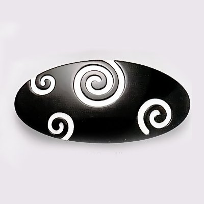 Caravan Twirl Black/White Oval Barrette 102 mm (Haarspange) Preisvergleich
