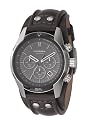 Fossil Herren-Armbanduhr Chronograph Leder schwarz Sport CH2586