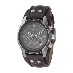 Fossil - CH2586 - Montre Homme - Quartz Analogique - Chronographe - Bracelet de Force en Cuir Marron