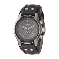 Fossil Herren-Armbanduhr Chronograph Leder schwarz Sport CH2586