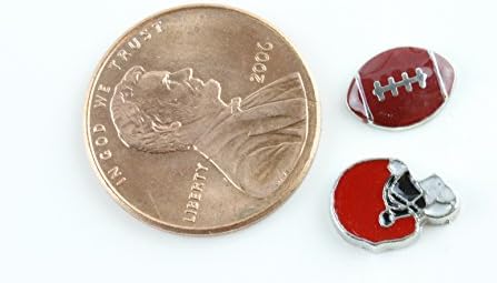 Football and Helmet Floating Charm Set for Glass Locket