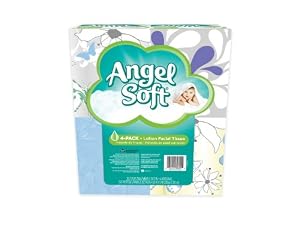 Angel Soft Lotion Facial Tissue, 4-Boxes, White, 65ct. each (Packaging May Vary)
