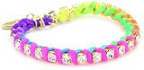 Ettika Gold Colored Rhinestone Chain and Neon Satin Bracelet