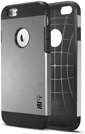 iPhone 6 Case, JRI HEAVY DUTY Dual Layer Protective Rugged Case 4.7-Inch - With Shock Absorbing Inner Layer Gunmetal Grey