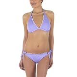 Mossimo Black Swimwear with Crochet Trim - Lavender Dot
