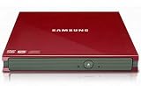 Samsung External Slim DVD-W USB Compatible with Mac and PC SE-S084C/RSRN (Red)