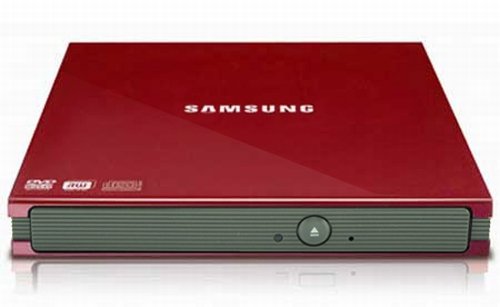 Samsung USB 2.0 8x DVD Writer External Optical Drive for Mac and PC SE-S084C/RSRN Red