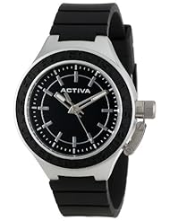 Activa By Invicta Womens AA301-009 Black Dial Black Polyurethane Watch