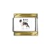 boston terrier - Boston Terrier Gold Trim Italian Charm (9mm)
