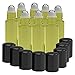 Nylea 8 Pack - Essential Oil Roller Bottles [PLASTIC ROLLER] 10ml Refillable Glass Color Roll On for Fragrance Essential Oil - Metal Chrome Roller Ball - 10 ml 1/3 oz Yellow