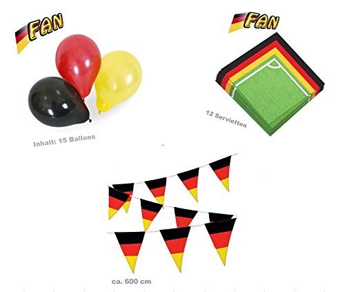 Fan Set Fußballparty 3-tlg. Deutschland, EM, WM, Germany, Fanartikel