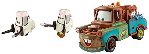 Disney/Pixar Cars, 2015 Tokyo Party Die-Cast Vehicles, Mater with Allinol Cans, Edamame Tsashimi, and Daisu Tsashimi #6,7,8/10, 1:55 Scale