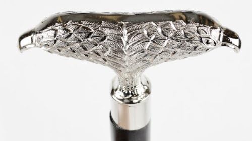 Nickel Plated Brass Double Humming Bird Handle Cane Walking Stick