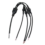 uxcell LED防水ケープル LED防水電源ケーブル 黒い LEDライト 2ピン 4は1で 電源連接