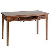 SEI Classic Medium-Mahogany Desk with 2 Drawers and Keyboard Tray