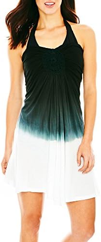 Raviya Women's Crochet-Medallion Strapless Swim Cover (M, Black)