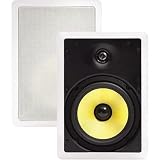 Pinnacle Speakers 6.5-Inch 2-Way In-Wall Speakers with Pivot Mount Tweeters (White)