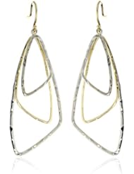 Shaesby "Mariposa" 14k Yellow Gold and Sterling Silver Forged Fan Earrings