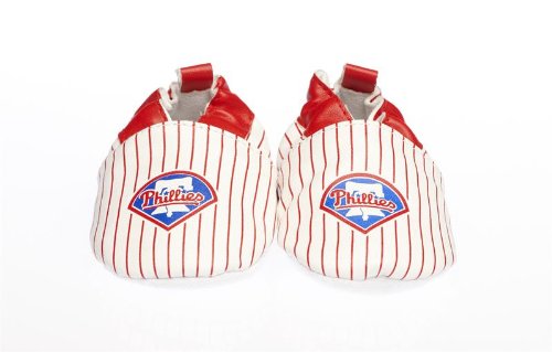 Skidders Phillies Striped Booties (0-6 Months) White/Red
