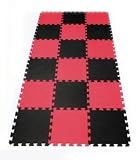 36" x 72" x ~5/8" Thick Soft Cushion College Floor Mat: Red/Black