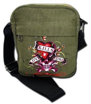 Ed Hardy Tasche Citybag Skull Olive Green