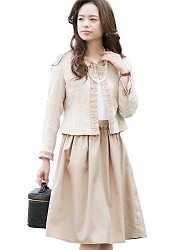 (プールヴー) PourVousワンピース スーツ フォーマルスーツ ミセス セレモニースーツ セット 結婚式 お呼ばれ 入学式 卒業式 謝恩会 大きい 大きいサイズ 膝丈 Aライン ツイード 2023