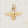 14 Kt Gold Religious Medals - Holy Spirit Confirmation - Width: 14mm - In a Premium Black Box