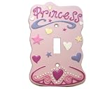 Pink PRINCESS single light SWITCHPLATE COVER girls