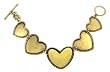 Bracelet - B130 - Designer Inspired Heart Link ~ Antique Gold Tone Metal
