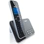 Philips ID5551B/05 Digital Cordless Phone with Answering Machine - Single Handset - Black