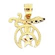 Shriners Charm 14k Gold 13mm