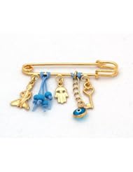 The Little Prince Pin for Baby Boys with Hamsa Hand and Luck Charms