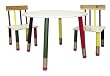ORE International Kids Primary-Color Table 3-Piece Set, White