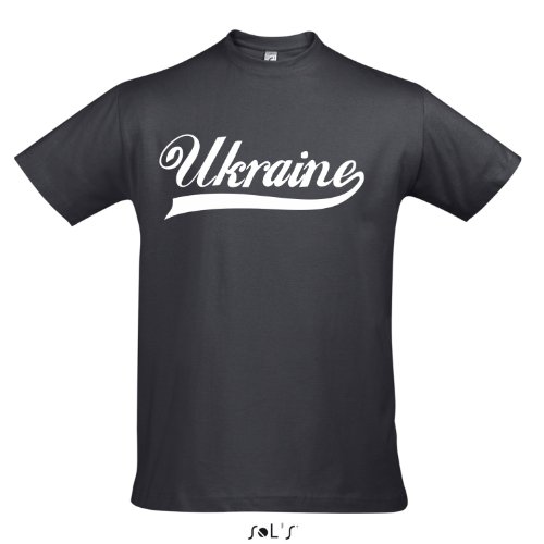 T-Shirt – Ukraine Oldschool Ukraine LÄNDERSHIRT EM / WM FAN Trikot S-XXL , Mouse grey – weiß , XL