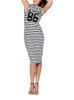 Tantra Vestido (Blanco / Azul Marino)