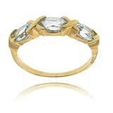 18k Over Sterling Silver Genuine Blue Topaz Ring