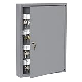 IMAGE OF PM Company SecurIT 100 Hook Steel Key Cabinet, 17 3/8-Inches x 3 1/8-Inches x 22 3/8-Inches, Gray, 1/Carton (04984)