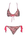 Hobie Pink and Tan Floral Halter Bikini Swimwear Set