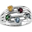 14K Yellow or White Gold Mother's Ring - 5 Stone