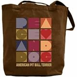 Canvas Tote Bag Brown  Peace & Dog ... American Pit Bull Terrier  Dog