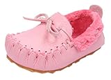 (コ-ランド) Co-land シンプル ベビー ファーストシューズ 女の子 赤ちゃん モカシン ローファー 新生児靴 男女児 裏起毛 フォーマル 出産祝い 冬保温綿靴 ピンク 13.8cm