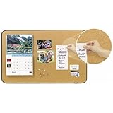 Post-it Sticky Cork Board, includes Command Fastners, 22 x 36-Inches, Black and Gray