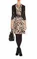 Neutral Feather Print Dress