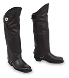 First MFG Unisex Half Leather Chaps. Zip Entry. Velcro Strap. Concho Detailing. FMM826BM
