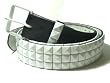 MENS/WOMENS X-LARGE (42-44) WHITE STUDDED BLACK PUNK BELTS
